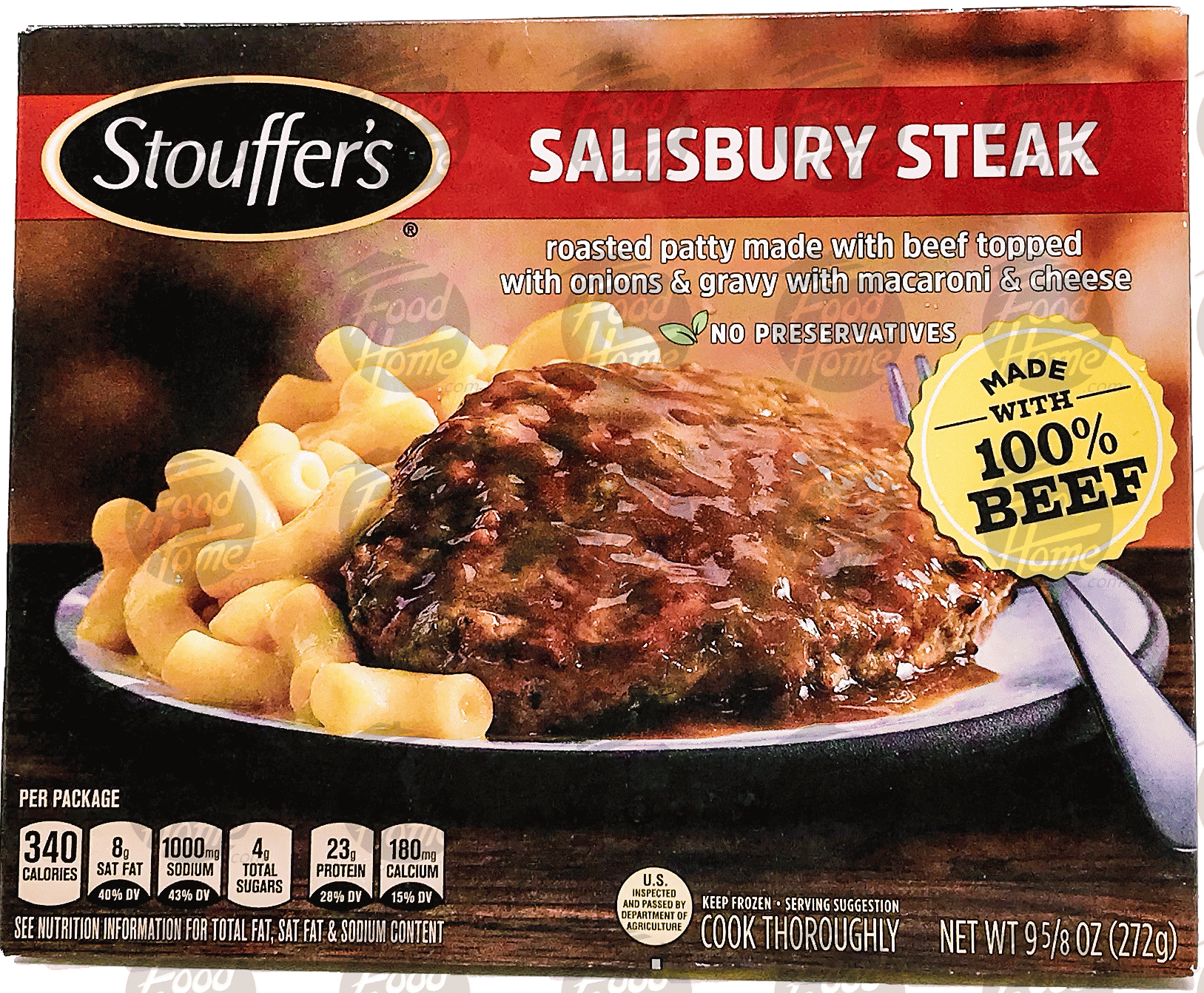 Stouffer's Classics salisbury steak topped with onions & gravy with macaroni & cheese Full-Size Picture